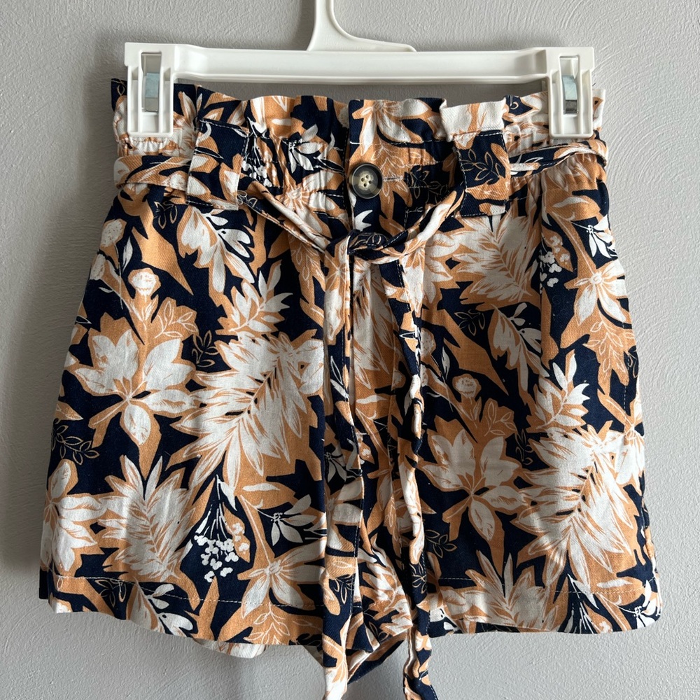 Forever21 Floral Front Tie Shorts
